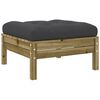 vidaXL Garden Footstool with Cushion Impregnated Wood Pine