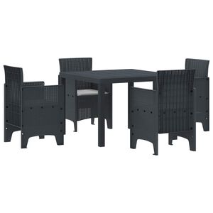 vidaXL Garden Dining Set 5 pcs Anthracite Polt rattan