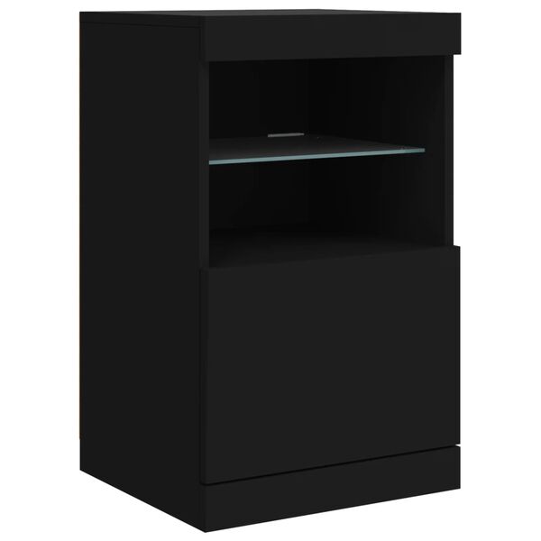 vidaXL Sideboard with LED Lights Black 41x37x67 cm