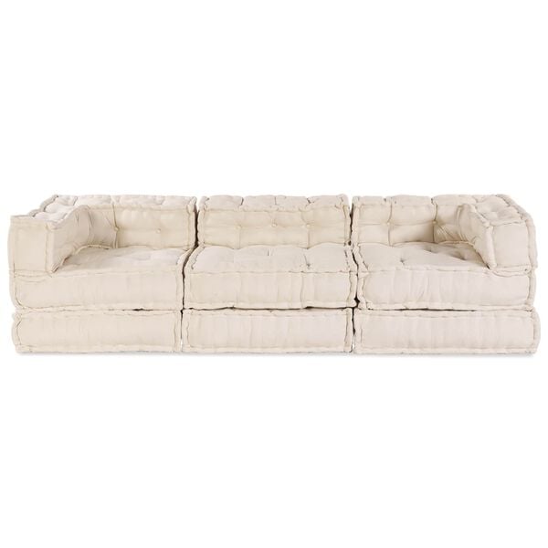 vidaXL Modular Sofa 3 pcs Cream Fabric