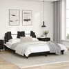 vidaXL Bed Frame "Viana" with LED without Mattress Black and White 152x203 cm