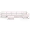 vidaXL 7 Piece Garden Lounge Set White Solid Wood Pine