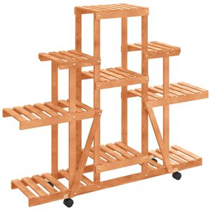 vidaXL Flower Stand with Wheels 110x25x101 cm Solid Wood Fir