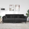 vidaXL Sofa with Cushion 3 pcs Black Velvet