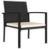 vidaXL 7 Piece Garden Dining Set Poly Rattan Black