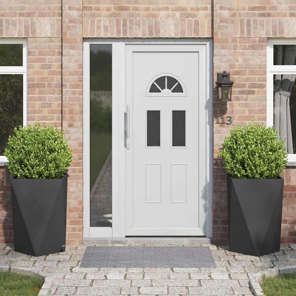 vidaXL Planter 2 pcs Black 50 x 50 x 75 cm Steel