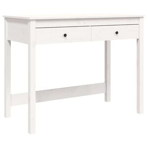 vidaXL Desk with Drawers White 100x50x78 cm Solid Wood Pine