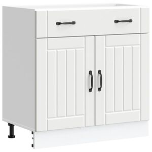 vidaXL Kitchen Base Cabinet Lucca White Engineered Wood