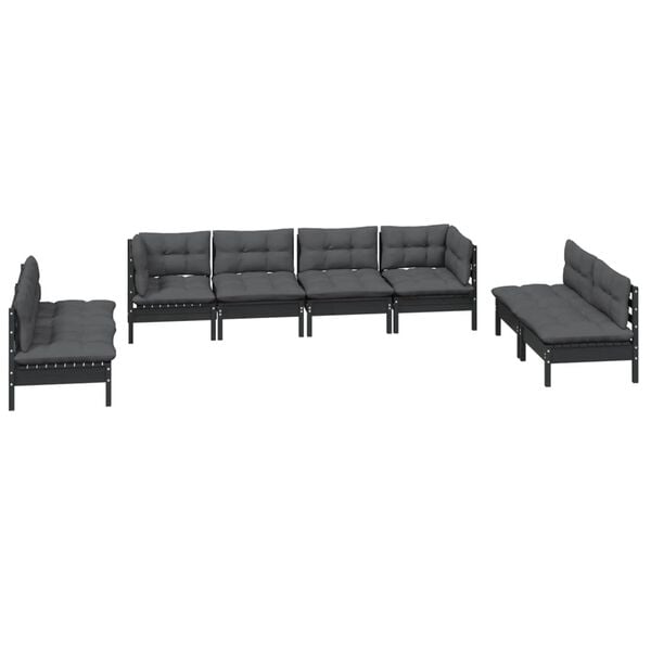 vidaXL 8 Piece Garden Lounge Set with Cushions Solid Pinewood
