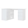 vidaXL Corner Desk White 145x100x76 cm Engineered Wood