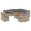 vidaXL 13 Piece Garden Sofa Set with Cushions Beige Poly Rattan