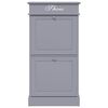 vidaXL Shoe Cabinet Grey 50x28x98 cm Paulownia Wood