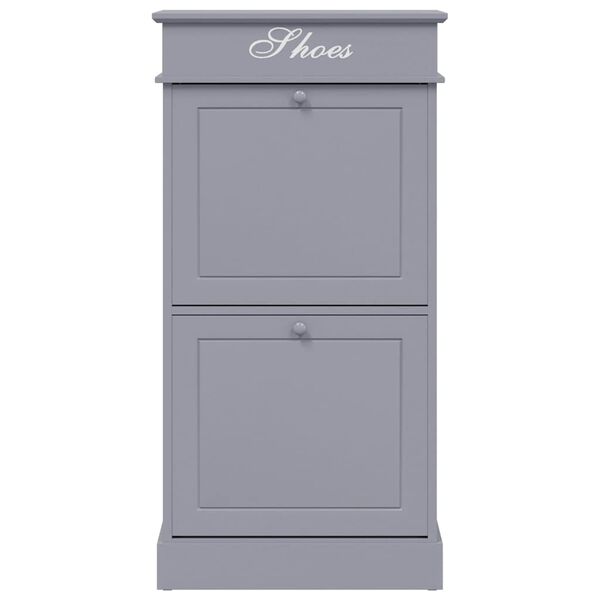 vidaXL Shoe Cabinet Grey 50x28x98 cm Paulownia Wood