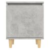 vidaXL Bed Cabinet with Solid Wood Legs Concrete Grey 40x30x50 cm