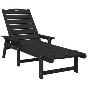 vidaXL Sun Lounger Black 195.5 x 53 x 98.5 cm HDPE