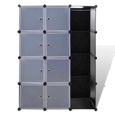 vidaXL Modular Cabinet 9 Compartments 37x115x150 cm Black and White