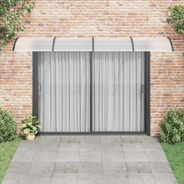 vidaXL Door Canopy Black and Transparent 400x75 cm Polycarbonate
