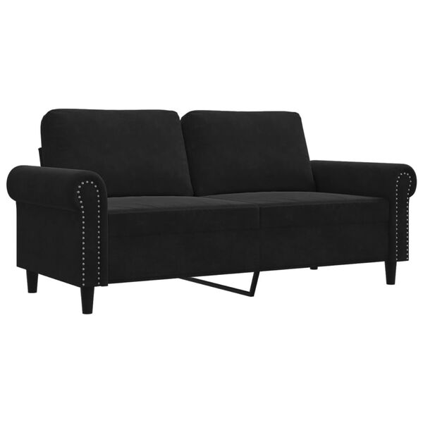 vidaXL 2-Seater Sofa Black 140 cm Velvet