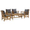 vidaXL 5 Piece Garden Lounge Set with Cushions Solid Acacia Wood