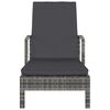 vidaXL Sun Lounger with Armrests Poly Rattan Grey