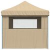 vidaXL Foldable Party Tent Pop-Up with 4 Sidewalls Beige