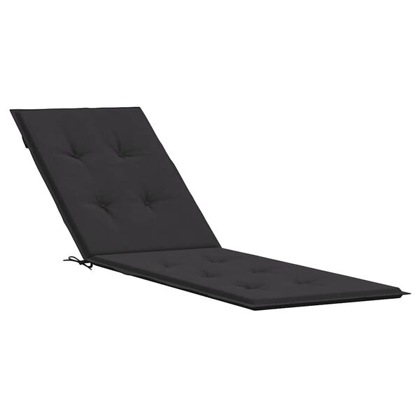vidaXL Deck Chair Cushion Black (75+105)x50x4 cm