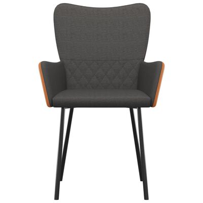 vidaXL Dining Chairs 2 pcs Dark Grey Fabric and Faux Leather