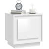 vidaXL Bedside Cabinet High Gloss White 44x35x45 cm Engineered Wood