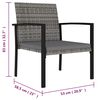 vidaXL 3 Piece Garden Dining Set Poly Rattan Grey