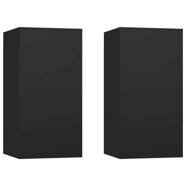 vidaXL TV Cabinets 2 pcs Black 30.5x30x60 cm Engineered Wood