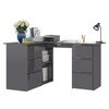 vidaXL Corner Desk High Gloss Grey 145x100x76 cm Engineered Wood