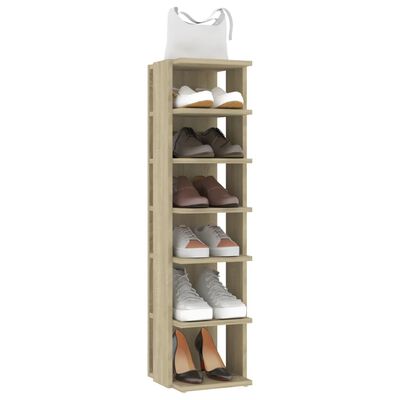 vidaXL Shoe Cabinets 2 pcs Sonoma Oak 27.5x27x102 cm