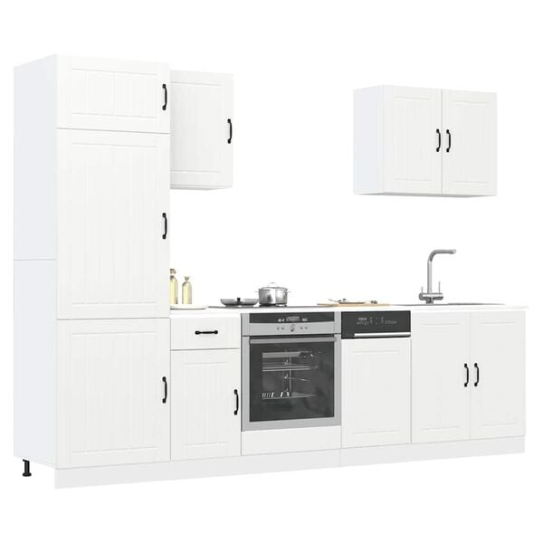 vidaXL 7 Piece Kitchen Cabinet Set Lucca White Engineered Wood