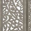 vidaXL Hand carved 3-Panel Room Divider Grey 120x165 cm Solid Mango Wood