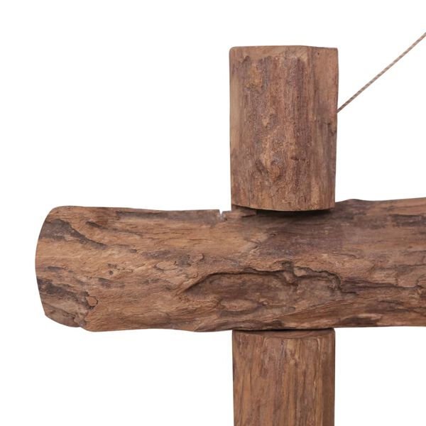 vidaXL Log Mirror Natural 70x70 cm Recycled Teak Wood