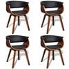 Modern Artificial Leather Wood Dining Chair 4 pcs