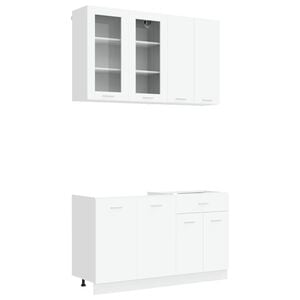 vidaXL Kitchen Unit LYON 4 pcs White Engineered Wood