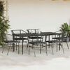 vidaXL 7 Piece Garden Dining Set with Cushions Black Poly Rattan Glass