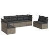 vidaXL 8 Piece Garden Sofa Set with Cushions Grey Poly Rattan