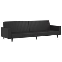 vidaXL 2-Seater Sofa Bed Black Faux Leather