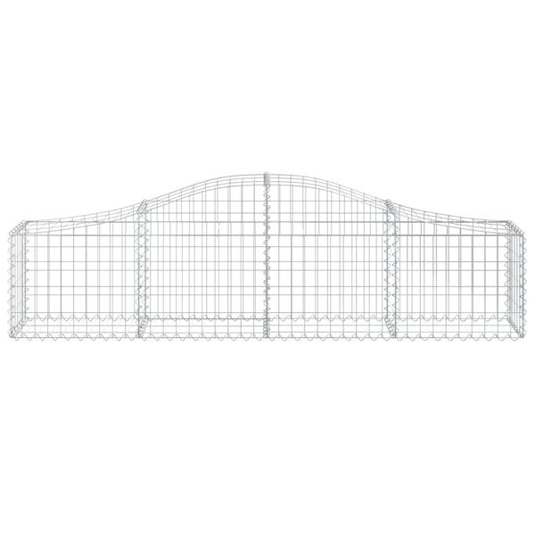 vidaXL Arched Gabion Baskets 14 pcs 200x30x40/60 cm Galvanised Iron