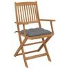 vidaXL Folding Garden Chairs 6 pcs with Cushions Solid Acacia Wood