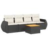 vidaXL 5 Piece Garden Sofa Set with Cushions Black Poly Rattan