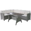 vidaXL 3 Piece Garden Lounge Set with Cushions Poly Rattan Grey