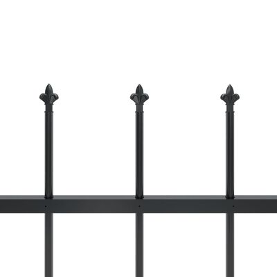 vidaXL Garden Fence with Spear Top Steel 17x0.6 m Black