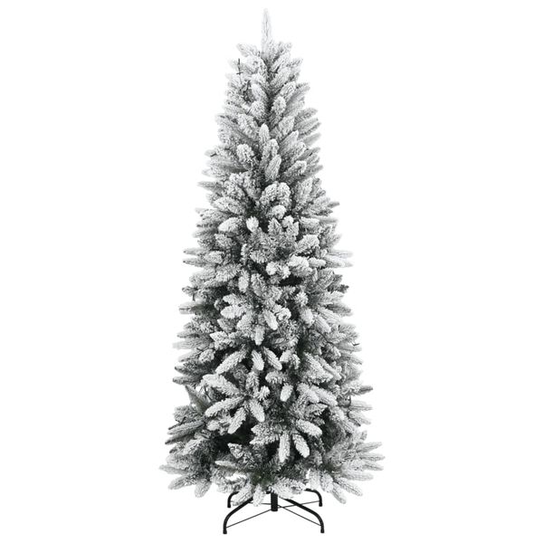 vidaXL Artificial Christmas Tree 150 LEDs and Flocked Snow 120 cm