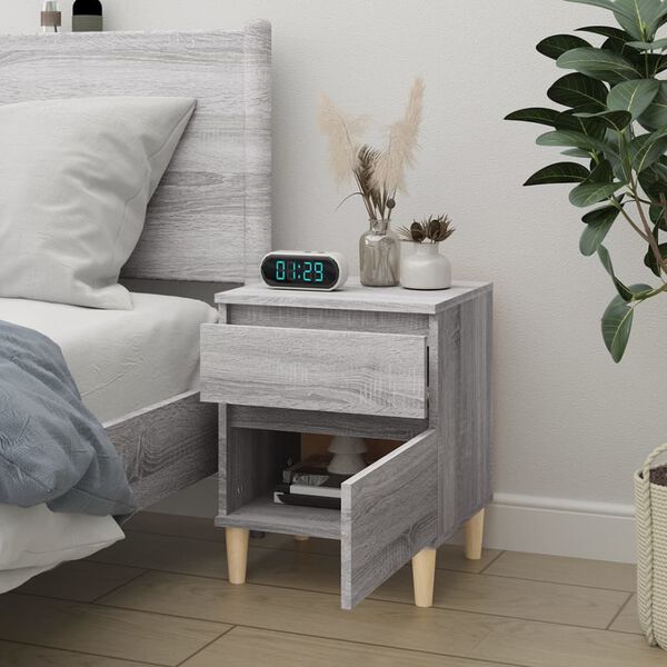 vidaXL Bedside Cabinet Grey Sonoma 40x35x50 cm