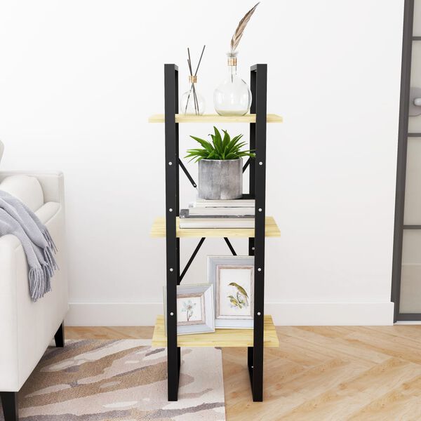 vidaXL 3-Tier Book Cabinet 40x30x105 cm Solid Pinewood