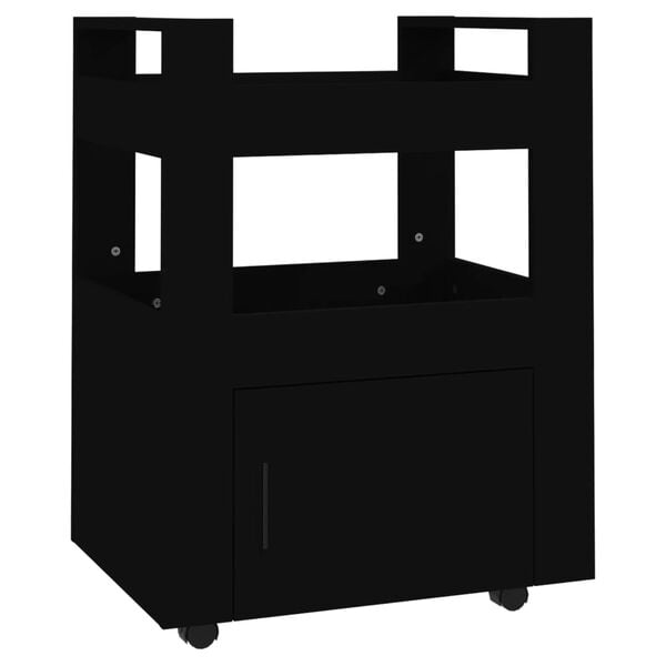 vidaXL Kitchen Trolley Black 60x45x80 cm Engineered Wood