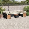 vidaXL 11 Piece Garden Sofa Set with Cushions Black Poly Rattan